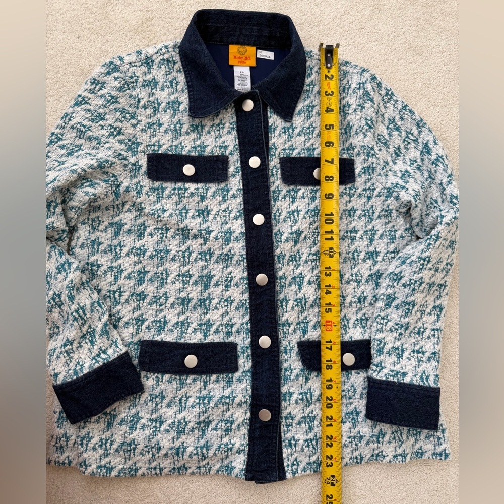 Ruby Rd. Petite Twill and denim details jacket. Vintage - Picture 9 of 11